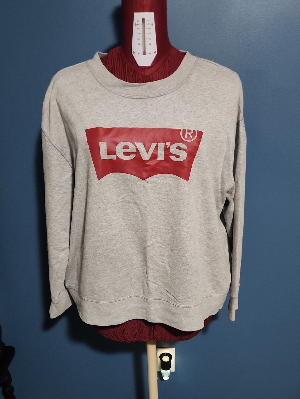 Levi's Women's Gray Graphic Logo Sweatshirt - Red Logo
